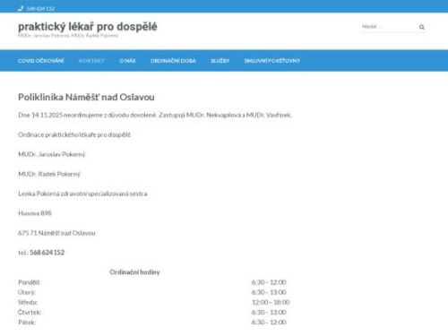 Praktický lékař pro dospělé - MUDr. Jaroslav Pokorný, MUDr. Radek Pokorný