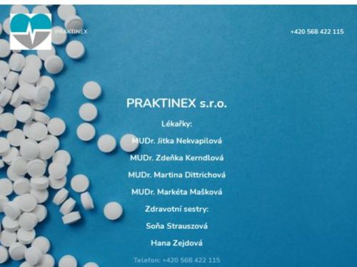 Praktický lékař pro dospělé PRAKTINEX s.r.o. - MUDr. Jitka Nekvapilová, MUDr. Zdeňka Kerndlová, MUDr. Martina Dittrichová