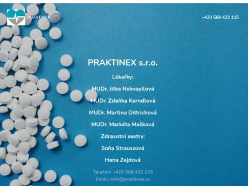 Praktický lékař pro dospělé PRAKTINEX s.r.o. - MUDr. Jitka Nekvapilová, MUDr. Zdeňka Kerndlová, MUDr. Martina Dittrichová