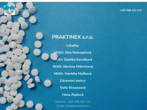 Praktický lékař pro dospělé PRAKTINEX s.r.o. - MUDr. Jitka Nekvapilová, MUDr. Zdeňka Kerndlová, MUDr. Martina Dittrichová