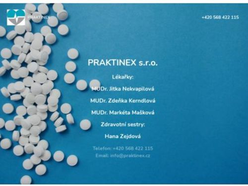 Praktický lékař pro dospělé PRAKTINEX s.r.o. - MUDr. Jitka Nekvapilová, MUDr. Zdeňka Kerndlová, MUDr. Martina Dittrichová