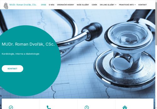 Zobrazit webové stránky Kardiologická, interní a diabetologická ambulance - MUDr. Roman Dvořák, CSc.