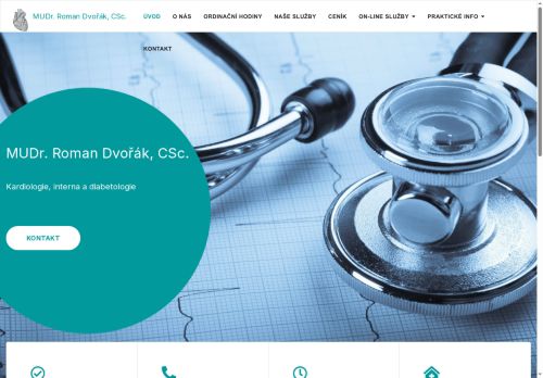 Zobrazit webové stránky Kardiologická, interní a diabetologická ambulance - MUDr. Roman Dvořák, CSc.