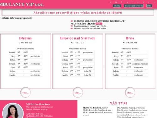 Praktický lékař pro dospělé Ambulance VIP s.r.o. - MUDr. Iva Benešová
