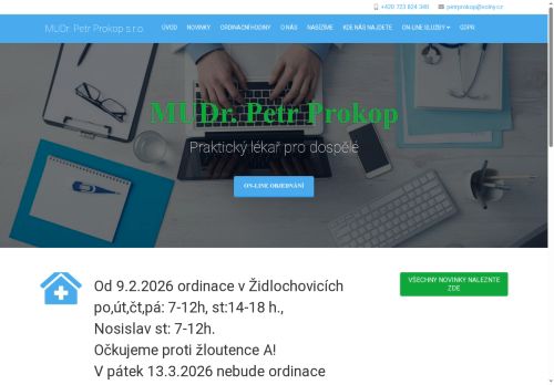 Zobrazit webové stránky Praktický lékař pro dospělé - MUDr. Petr Prokop