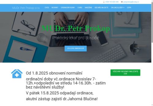 Zobrazit webové stránky Praktický lékař pro dospělé - MUDr. Petr Prokop