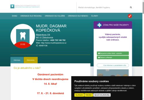 Zobrazit webové stránky Stomatologická ambulance - MUDr. Dagmar Kopečková