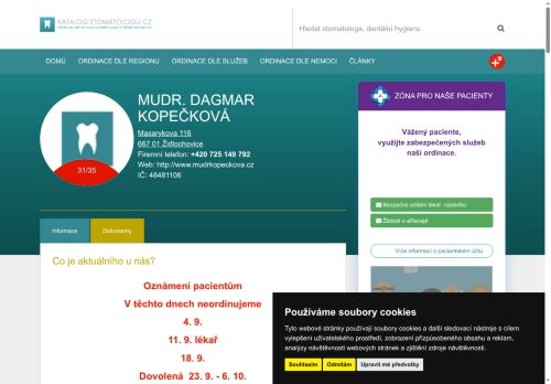 Zobrazit webové stránky Stomatologická ambulance - MUDr. Dagmar Kopečková