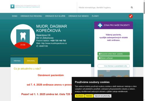 Zobrazit webové stránky Stomatologická ambulance - MUDr. Dagmar Kopečková