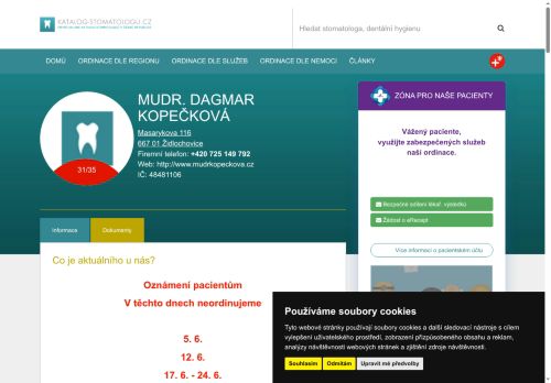Zobrazit webové stránky Stomatologická ambulance - MUDr. Dagmar Kopečková