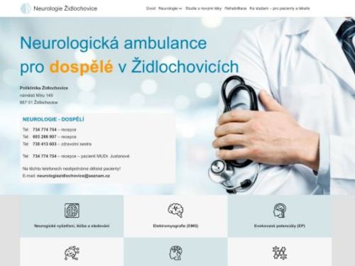 Neurologická ambulance Neurologie Židlochovice - MUDr. Tomáš Kubelka, MUDr. Eduard Minks, Ph.D., MUDr. Mária Justanová, MUDr. Ivica Čechová, Ph.D., MUDr. Hana Karpatová, MUDr. Hana Streitová, doc. MUDr. Martin Pail, Ph.D.