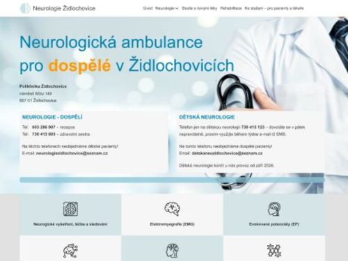 Neurologická ambulance Neurologie Židlochovice - MUDr. Tomáš Kubelka, MUDr. Eduard Minks, Ph.D., MUDr. Mária Justanová, MUDr. Ivica Čechová, Ph.D., MUDr. Hana Karpatová, MUDr. Hana Streitová, doc. MUDr. Martin Pail, Ph.D.