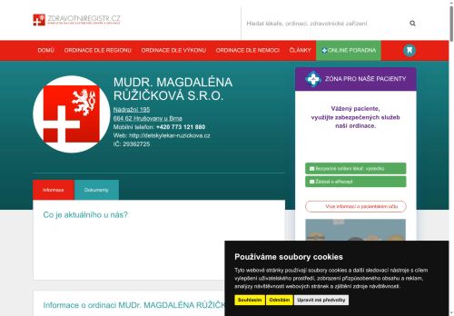 Zobrazit webové stránky Praktický lékař pro děti a dorost - MUDr. Magdaléna Růžičková