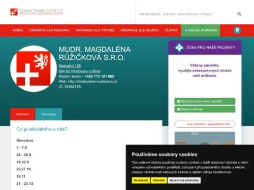 Praktický lékař pro děti a dorost - MUDr. Magdaléna Růžičková