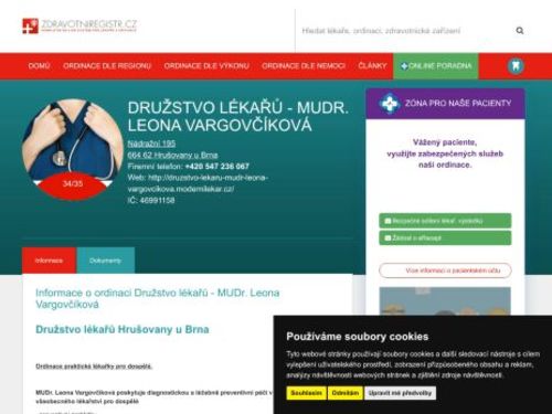 Praktický lékař pro dospělé Družstvo lékařů - MUDr. Leona Vargovčíková
