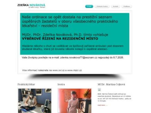 Praktický lékař pro dospělé - MUDr. Zdeňka Nováková