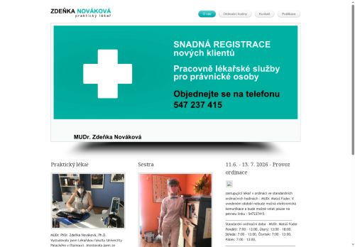 Zobrazit webové stránky Praktický lékař pro dospělé - MUDr. Zdeňka Nováková