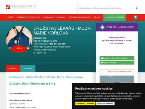 Gynekologická ambulance Družstvo lékařů -  MUDr. Marie Vorlová