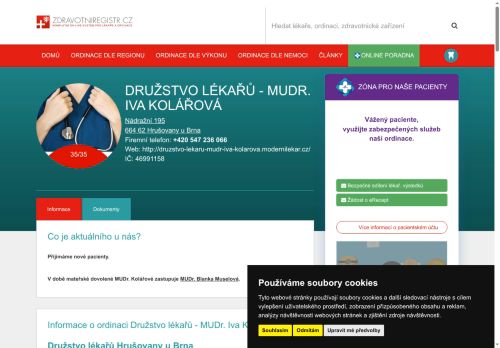 Zobrazit webové stránky Interní a revmatologická ambulance - MUDr. Iva Kolářová