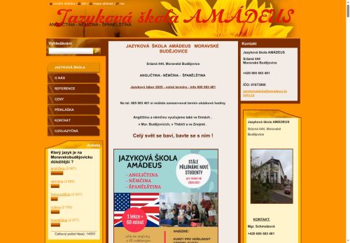 Zobrazit webové stránky Jazyková škola AMÁDEUS Moravské Budějovice Mgr. Kateřina Schmolzová