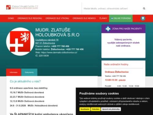 Kožní ambulance - MUDr. Zlatuše Holoubková, MUDr. Olga Dolinová