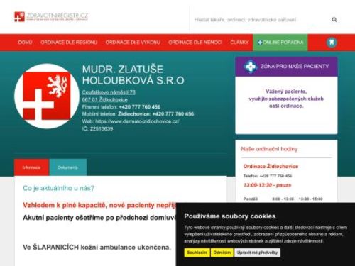 Kožní ambulance - MUDr. Zlatuše Holoubková, MUDr. Olga Dolinová