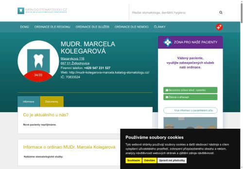 Zobrazit webové stránky Zubní ordinace - MUDr. Marcela Kolegarová