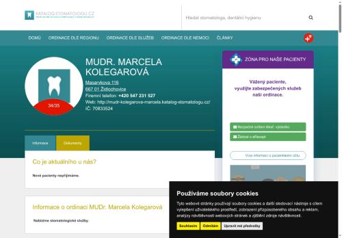 Zobrazit webové stránky Zubní ordinace - MUDr. Marcela Kolegarová