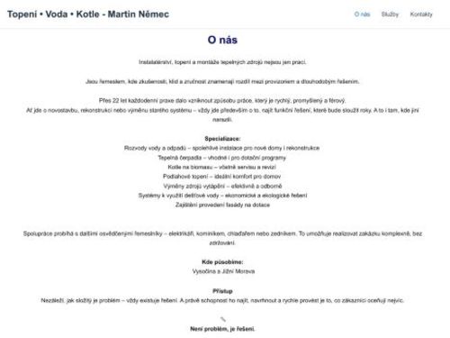 Topení, voda, kotle Němec