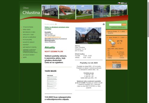 Zobrazit webové stránky Obecní úřad Chlustina
