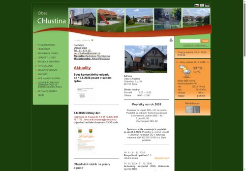 Zobrazit webové stránky Obecní úřad Chlustina