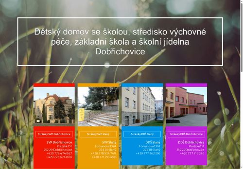 Webové stránky Dětský domov se školou, středisko výchovné péče, základní škola a školní jídelna Dobřichovice, Dobřichovice