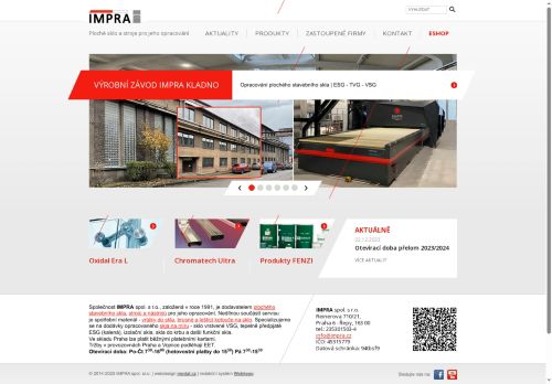 IMPRA spol. s r.o. nabízí práci na pozici Skladník/ce v obci Kladno