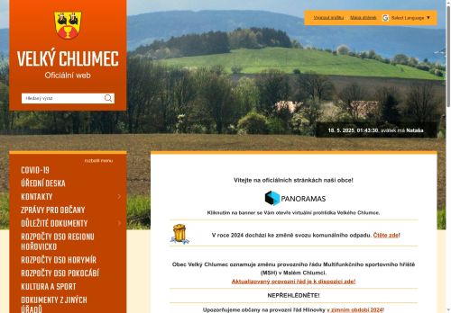 Zobrazit webové stránky Obecní úřad Velký Chlumec