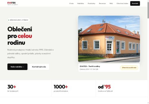 Zobrazit webové stránky Evatex Vyškov