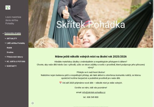 Lesní mateřská škola skřítkaPohádky, o.s. nabízí práci na pozici pedagog v MŠ (m/ž) v obci Zvole