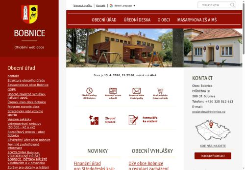 Zobrazit webové stránky Obecní úřad Bobnice