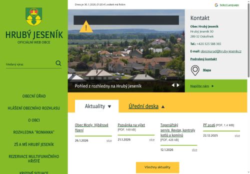 Zobrazit webové stránky Obecní úřad Hrubý Jeseník