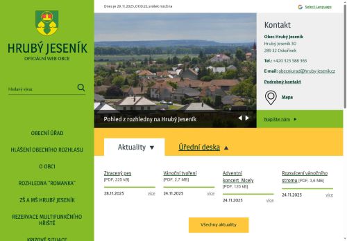 Zobrazit webové stránky Obecní úřad Hrubý Jeseník