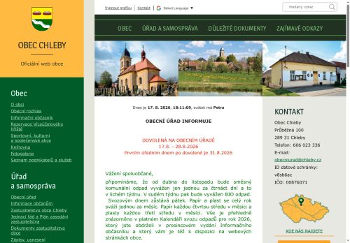 Zobrazit webové stránky Obecní úřad Chleby