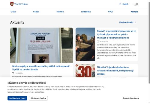 Zobrazit webové stránky Velitelství výcviku – Vojenská akademie