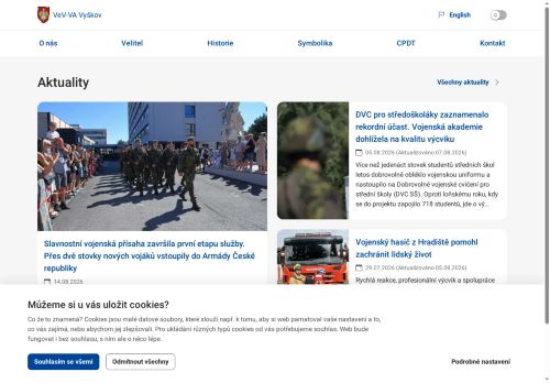 Zobrazit webové stránky Velitelství výcviku – Vojenská akademie