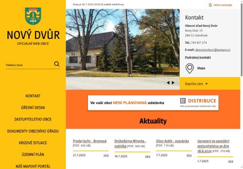 Zobrazit webové stránky Obecní úřad Nový Dvůr