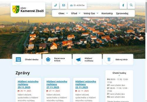 Zobrazit webové stránky Obecní úřad Kamenné Zboží