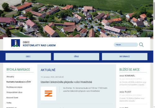 Zobrazit webové stránky Obecní úřad Kostomlaty nad Labem