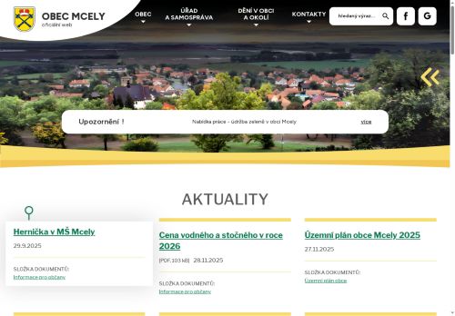 Zobrazit webové stránky Obecní úřad Mcely
