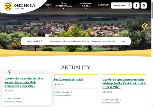 Zobrazit webové stránky Obecní úřad Mcely