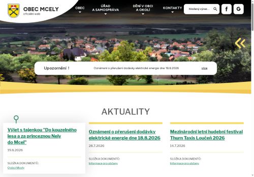 Zobrazit webové stránky Obecní úřad Mcely