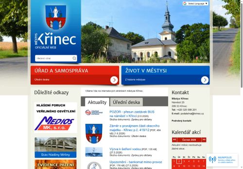 Zobrazit webové stránky Úřad městyse Křinec
