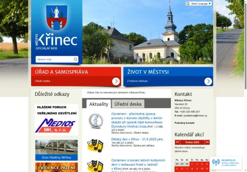 Zobrazit webové stránky Úřad městyse Křinec